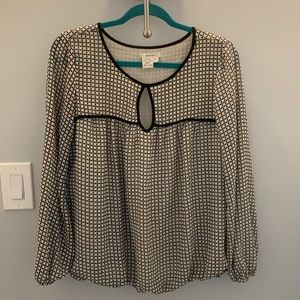 Sophie Max Ivory/Black Blouse Sz M